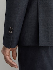 Reiss בלייזר צמר בגזרה מחויטת עם רכיסה כפולה ומרקם, דגם Fibre - תמונה 6 מתוך 9