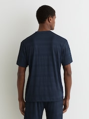 Reiss Airforce Blue Cox Textured-Wave Relaxed-Fit T-Shirt - Image 5 of 6