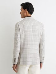 Reiss Soft Grey Canty Houndstooth Single-Breasted Blazer Tailored-Fit - Image 7 of 9