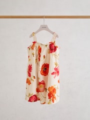 Reiss White Print Solar 13-14 yrs Cotton Floral-Print Swing Dress - Image 1 of 3