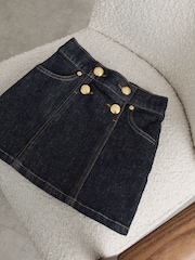 Reiss Indigo Blue Chloe Denim Button-Detail Skirt - Image 3 of 3
