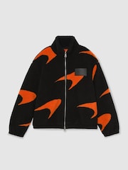 McLaren Black/Papaya Orange Racing Speedmark Fleece Jacket Unisex-Fit - 2 paveikslėlis iš 9