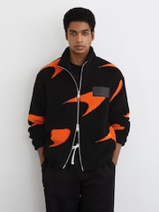 McLaren Black/Papaya Orange Racing Speedmark Fleece Jacket Unisex-Fit - 3 paveikslėlis iš 9