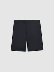 כחול כהה - Reiss Cantwell Short Cotton-Blend Side-Adjuster Shorts - תמונה 2 מתוך 6