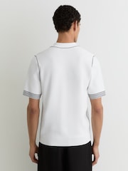 أبيض - قميص بولو Mason بنصف سحَّاب وخياطة مميزة من Reiss - صورة 5 من 6