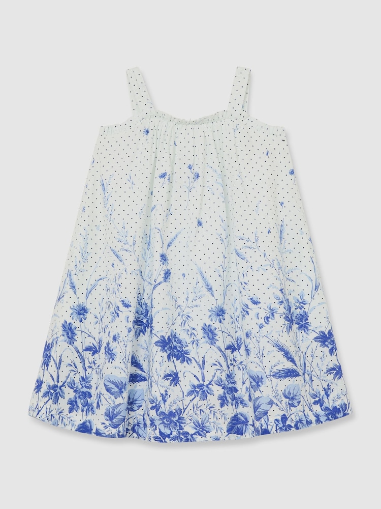 Reiss Solar Cotton Floral-Print Swing Dress - Imaginea 2 din 3