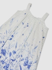 Reiss Solar Cotton Floral-Print Swing Dress - Imaginea 3 din 3