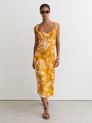 Reiss Addison Linen Floral-Print Midi Dress - 画像 4 / 7