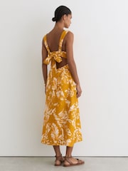 Reiss Addison Linen Floral-Print Midi Dress - 画像 6 / 7