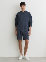 Airforce أزرق - Reiss Drift Cotton-Piqué Garment-Dyed Sweatshirt - صورة 3 من 7