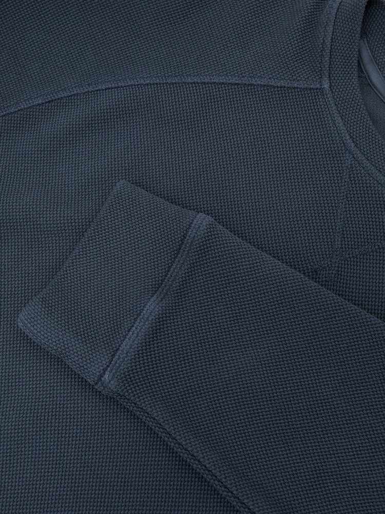 Airforce أزرق - Reiss Drift Cotton-Piqué Garment-Dyed Sweatshirt - صورة 7 من 7