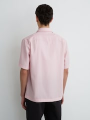 Reiss Soft Pink Supra Lyocell-Linen Short-Sleeve Shirt - Image 3 of 5