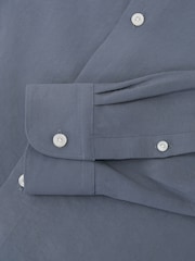 Reiss Airforce Blue Oscar Modal-Blend Regular-Fit Shirt - Image 7 of 7