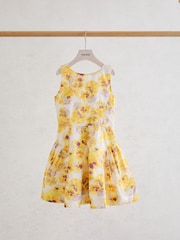 فستان Irena بلا أكمام من القطن مزين بطبعة موردة من Reiss - Image 1 of 3