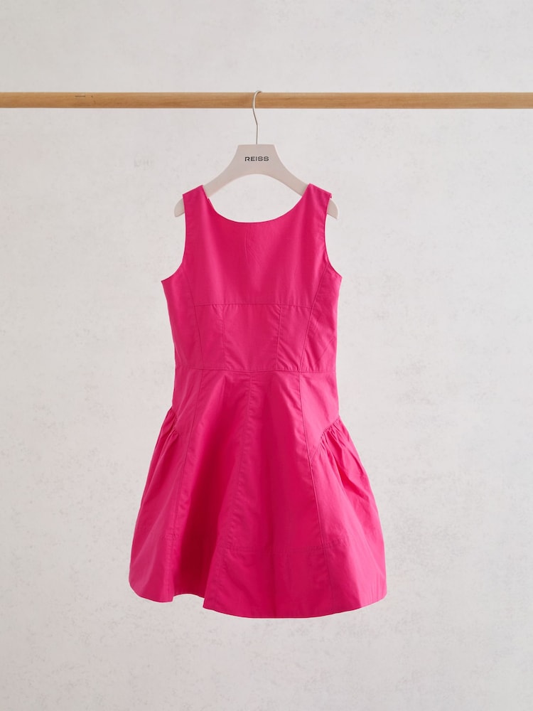 Reiss Pink Irena 9-13 yrs Cotton Polka-Dot Sleeveless Dress - Image 1 of 3
