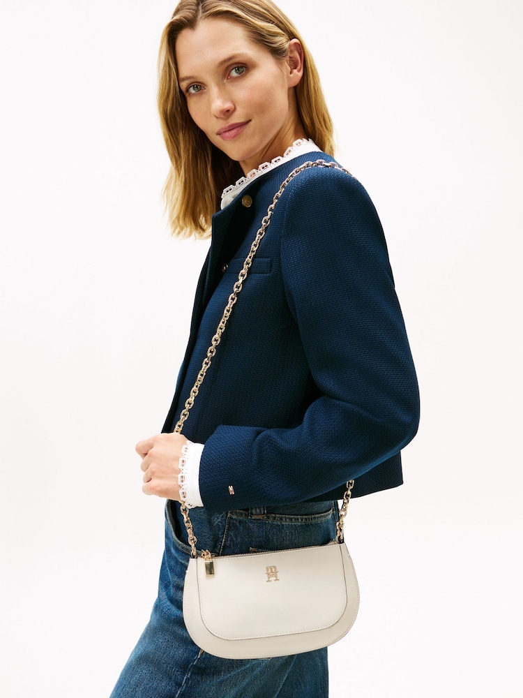 Tommy Hilfiger Cream Chain Strap Convertible Crossbody Bag - Image 5 of 5 Tommy Hilfiger Cream Chain Strap Convertible Crossbody Bag - Image 5 of 5