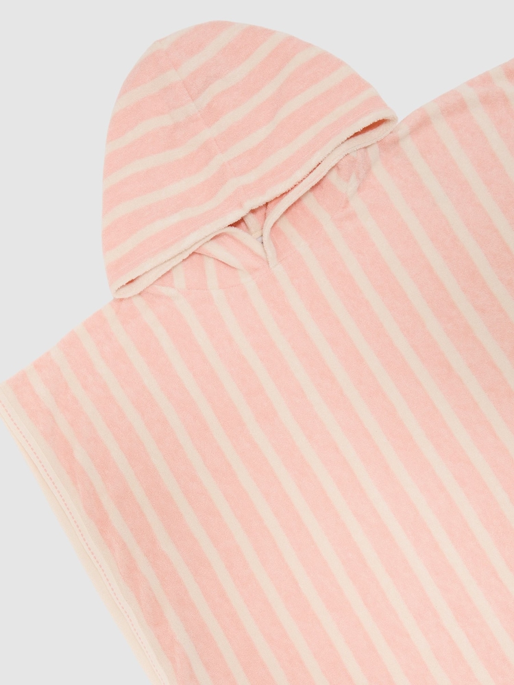 Reiss Peach Dune 9-13 yrs Striped Hooded Towel Cape - Image 1 of 4 Reiss Peach Dune 9-13 yrs Striped Hooded Towel Cape - Image 1 of 4