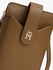 Tommy Hilfiger Brown Hilfiger Icon Monogram Phone Pouch - Image 4 of 4