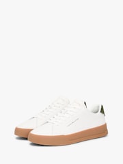 Tommy Hilfiger Natural Logo Court Trainers With Leather - Image 2 of 6