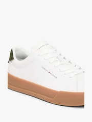 Tommy Hilfiger Natural Logo Court Trainers With Leather - Image 3 of 6