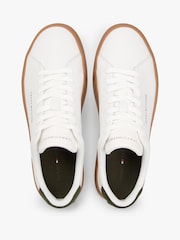Tommy Hilfiger Natural Logo Court Trainers With Leather - Image 5 of 6