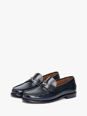 Tommy Hilfiger Blue Patent Leather Debossed Loafers - Image 3 of 7