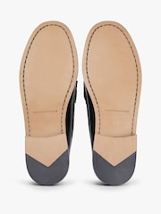 Tommy Hilfiger Blue Patent Leather Debossed Loafers - Image 6 of 7