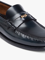 Tommy Hilfiger Blue Patent Leather Debossed Loafers - Image 7 of 7
