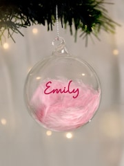 Personalised Pink Christmas Bauble by PMC - Image 1 of 3