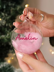 Personalised Pink Christmas Bauble by PMC - Image 2 of 3