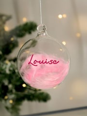 Personalised Pink Christmas Bauble by PMC - Image 3 of 3