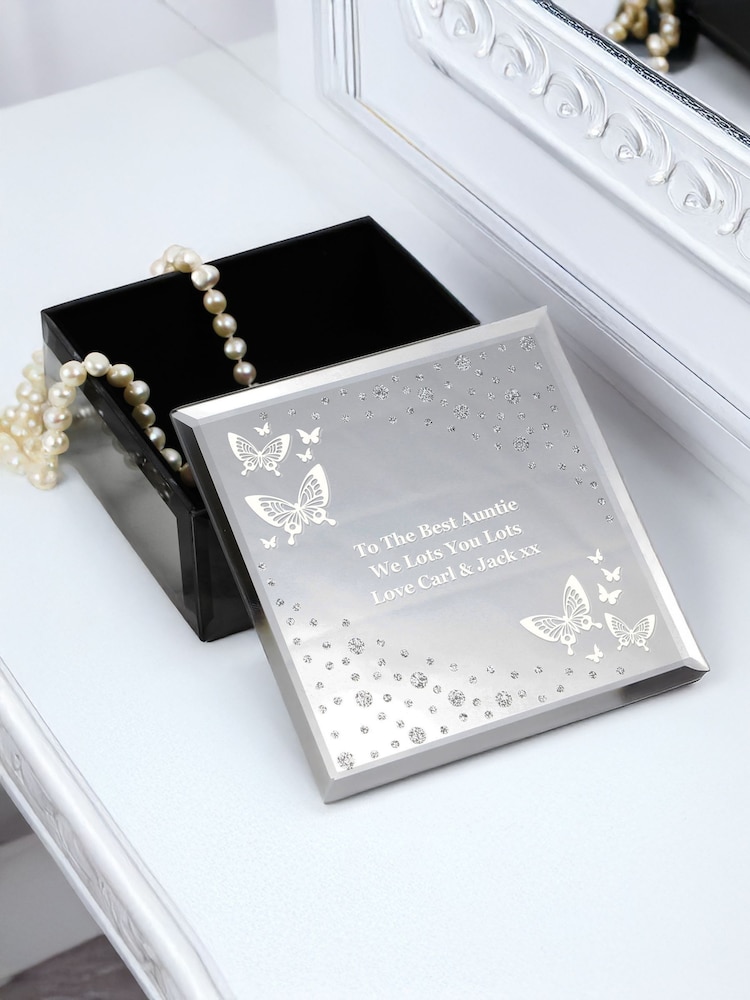Personalised Butterfly Mirrored Trinket Box by PMC - Image 3 of 3 Personalised Butterfly Mirrored Trinket Box by PMC - Image 3 of 3