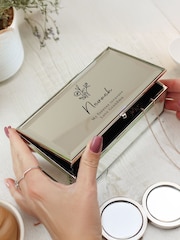 Personalised Floral Mirrored Jewellery Box by PMC - Image 2 of 3