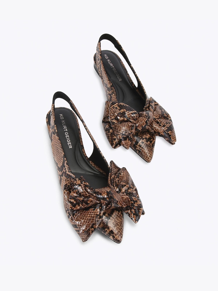 KG Kurt Geiger Brown Sophia Flat Pumps - Image 2 of 4 KG Kurt Geiger Brown Sophia Flat Pumps - Image 2 of 4