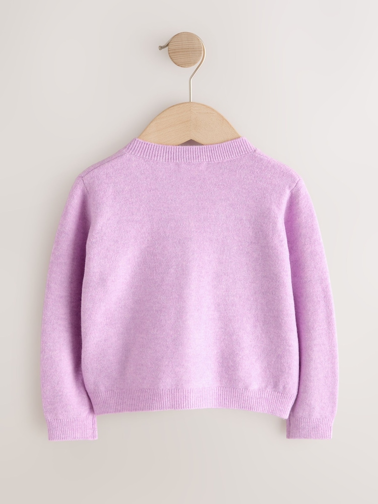 Lilac Purple Knit Cardigan (3mths-7yrs) - Image 2 of 4