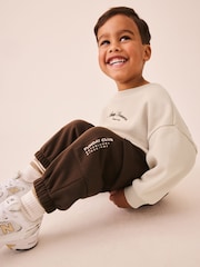 Ecru Marl Crew Neck Sweat Top and Utility Joggers Set (3mths-7yrs) - Image 2 of 12