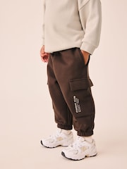Ecru Marl Crew Neck Sweat Top and Utility Joggers Set (3mths-7yrs) - Image 3 of 12