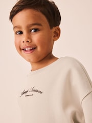 Ecru Marl Crew Neck Sweat Top and Utility Joggers Set (3mths-7yrs) - Image 5 of 12