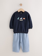 Navy/White Crew Neck Joggers Set (3mths-7yrs) - Image 1 of 5