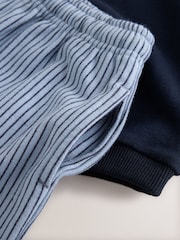 Navy/White Crew Neck Joggers Set (3mths-7yrs) - Image 5 of 5
