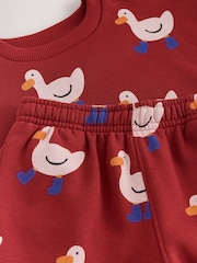 Burgundy Red All Over Print Crew Neck Sweat Top and Joggers Set (3mths-7yrs) - Image 10 of 10