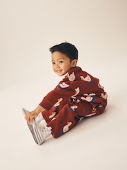 Burgundy Red All Over Print Crew Neck Sweat Top and Joggers Set (3mths-7yrs) - Image 5 of 10
