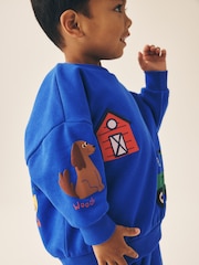 Dark Blue Crew Neck Joggers Set (3mths-7yrs) - Image 4 of 9