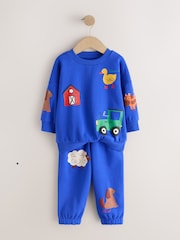 Dark Blue Crew Neck Joggers Set (3mths-7yrs) - Image 6 of 9