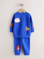 Dark Blue Crew Neck Joggers Set (3mths-7yrs) - Image 7 of 9