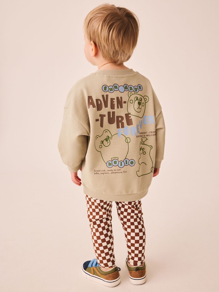 Neutral Sweatshirt and Leggings Set 2 Piece (3mths-7yrs) - Image 2 of 4 Neutral Sweatshirt and Leggings Set 2 Piece (3mths-7yrs) - Image 2 of 4