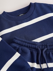 Navy All Over Print Crew Neck Sweat Top and Joggers Set (3mths-7yrs) - Image 7 of 8