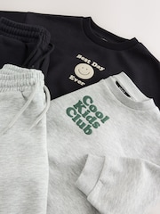 Grå - Semi-enkelt Rundhalset Jogger Set 4 Piece (3mnd.–7år) - Bilde 9 av 10