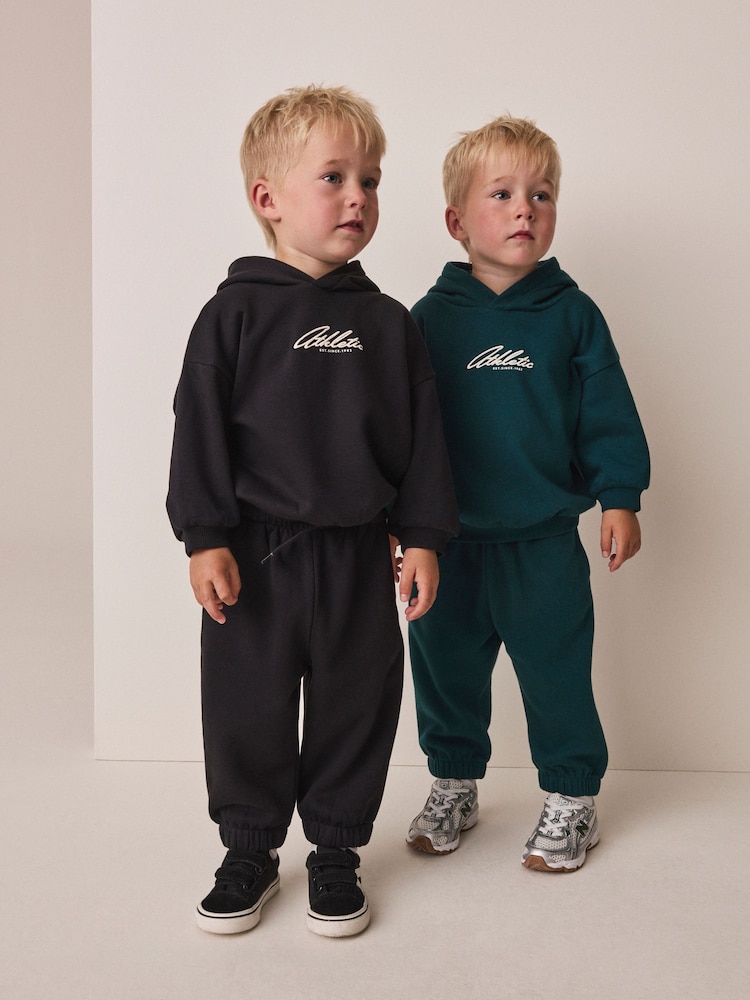 Green/Black Hoody Sweat Top and Jogger Set 4  Peice (3mths-7yrs) - Image 2 of 12