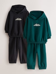 Green/Black Hoody Sweat Top and Jogger Set 4  Peice (3mths-7yrs) - Image 6 of 12